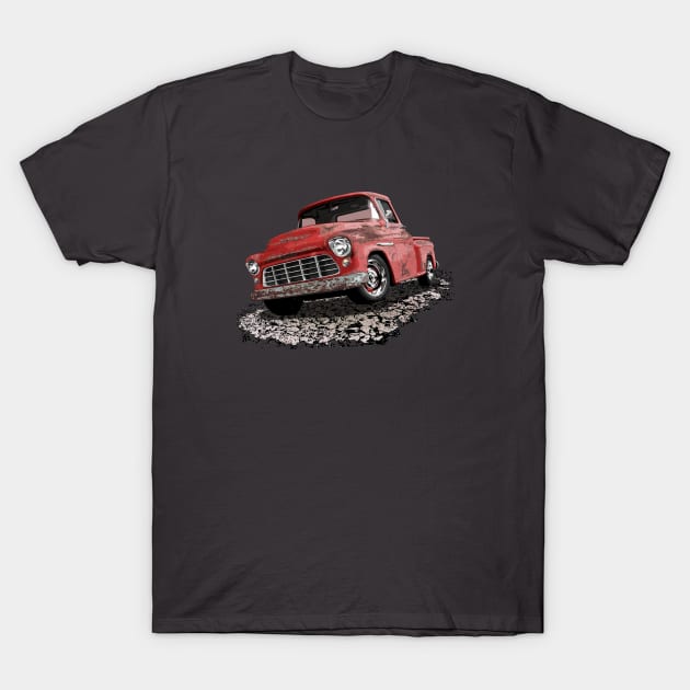 Rusty Red 55 Chevy Truck T-Shirt by ZoeysGarage